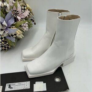 Men’s Sunni Sunni block heel leather boots size 6, made in Portugal